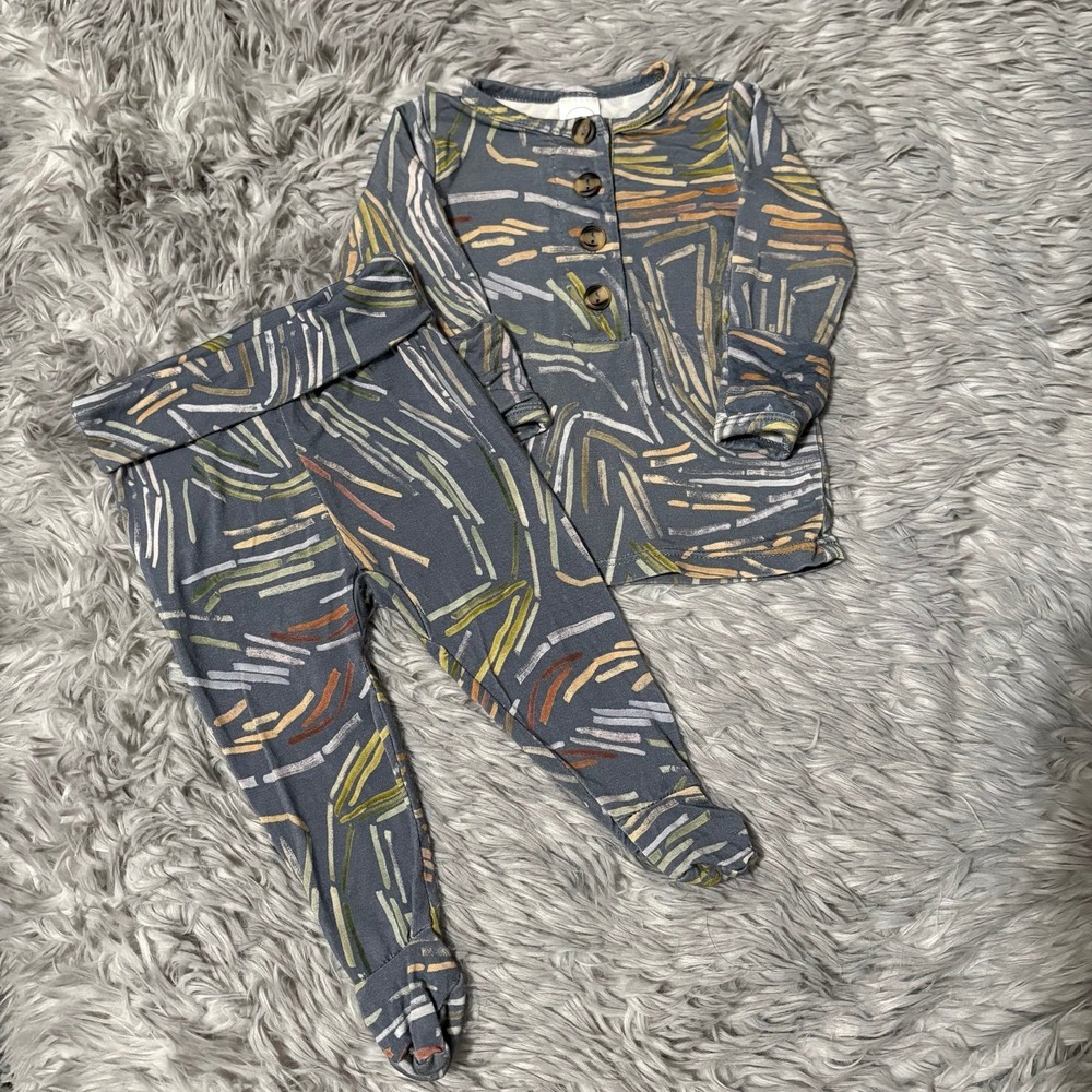 Lou Lou & Company Archie 2 Piece Top & Footed Pants Set Baby Infant Newborn